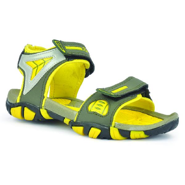 SDZ 112 Mens Mehndi & Yellow Sandals 01