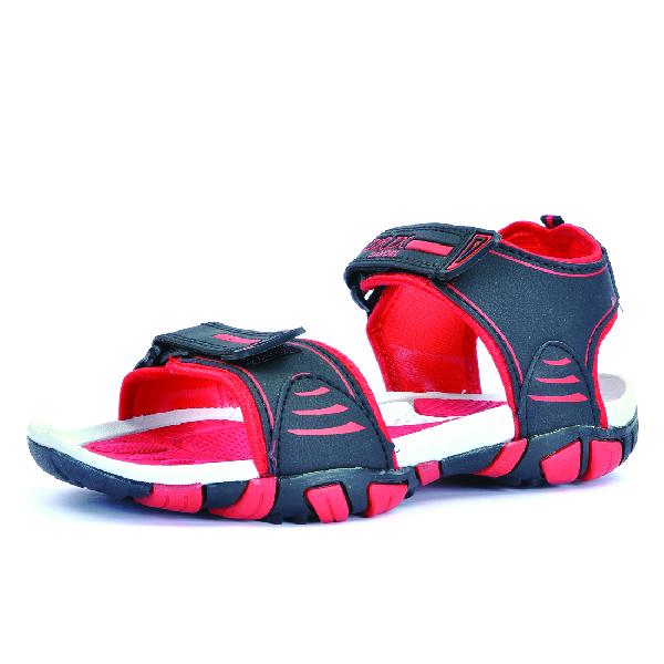 SDZ 113 Mens Black & Red Sandals 01
