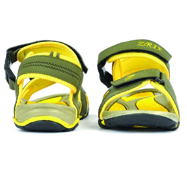 SDZ 116 Mens Mehndi & Yellow Sandals 03