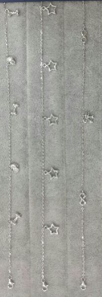 Silver Ladies CZ Anklet 05