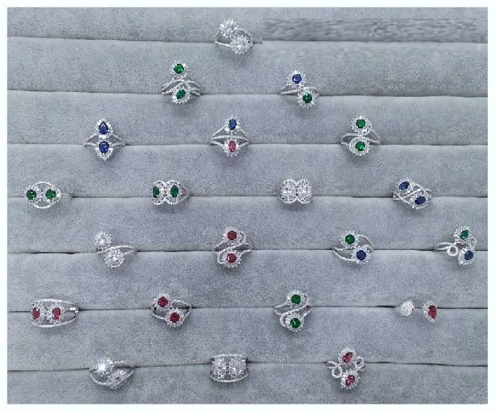 Silver Ladies CZ Fancy Ring 05