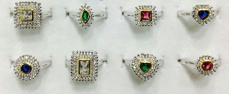 Silver Ladies CZ Fancy Ring 06