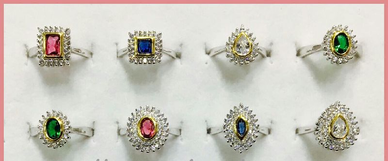 Silver Ladies CZ Fancy Ring 07