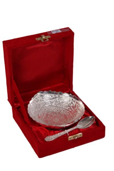 3400 Silver Plated Bowl With Spoon
