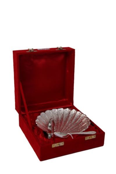 3402 Silver Plated Bowl With Spoon