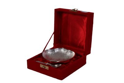3405 Silver Plated Bowl With Spoon