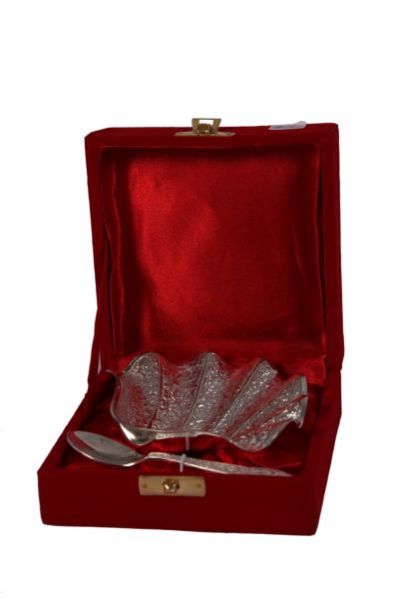 3406 Silver Plated Bowl With Spoon