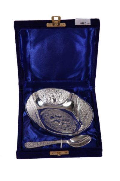 3408 Silver Plated Bowl With Spoon
