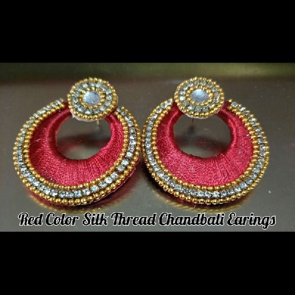 Silk Thread Chandbali Earrings Manufacturer Supplier In Jamnagar India Silk Thread Chandbali Earrings