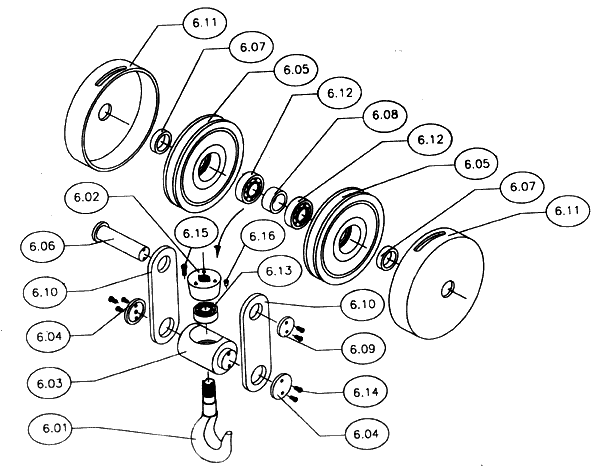 Electric Wire Rope Hoist Guide >> Details of Bottom Block ( > 5 Ton)