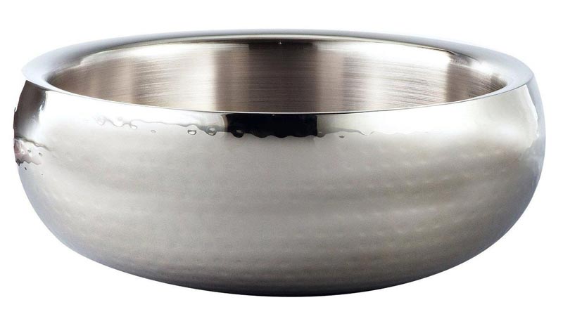 Stainless Hammered Double Wall Bowl