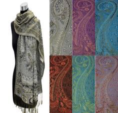 Designer Silk Pashmina Shawl 02