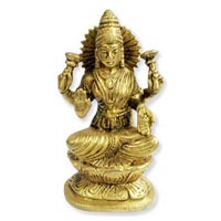 MahaLaxmi Idol in Brass