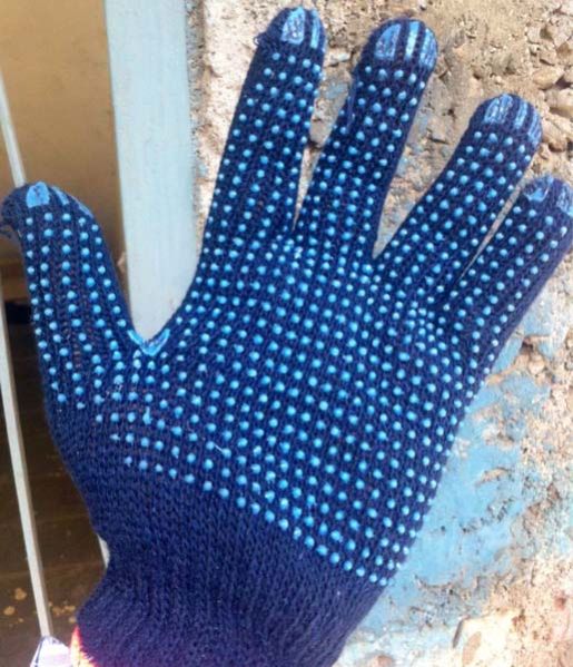 Safety Polka Dotted Navy Blue Gloves