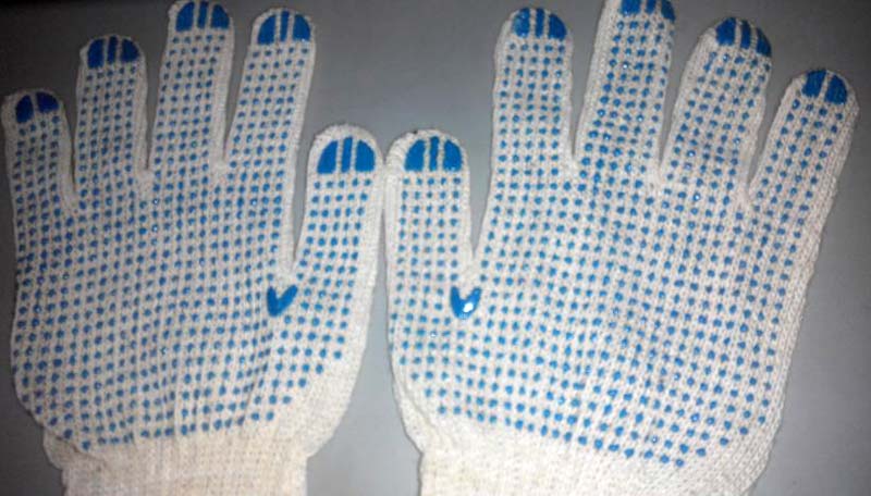 Safety Polka Dotted White Gloves
