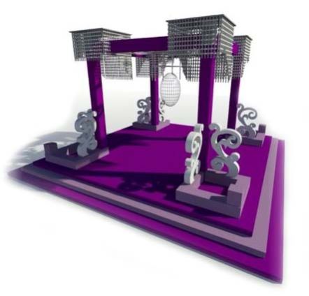 Fabrication Crystal Mandap 3D View