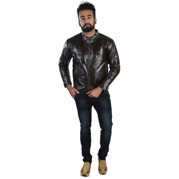 Gentleman Genuine Leather Stylish Motorcycle Jacket
