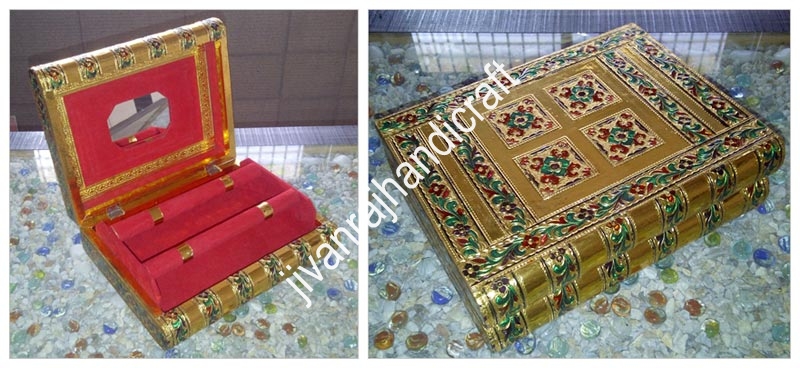 Golden Meenakari Bangle Boxes