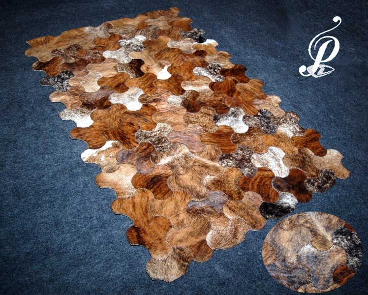 Bricks Hair-on Hide Carpet (Assorted Brown)