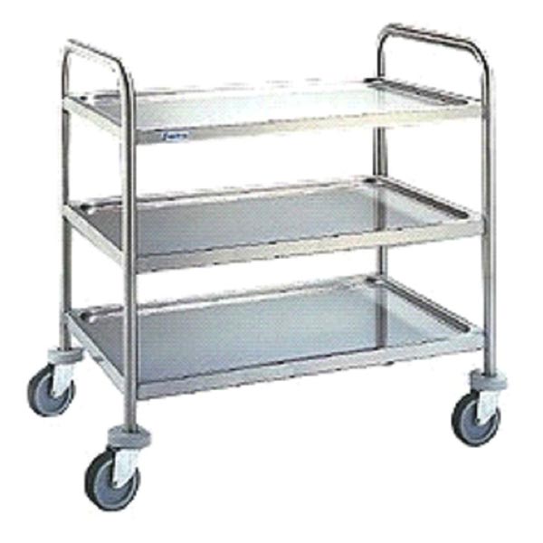 Stainless Steel Double Shelf Trolley