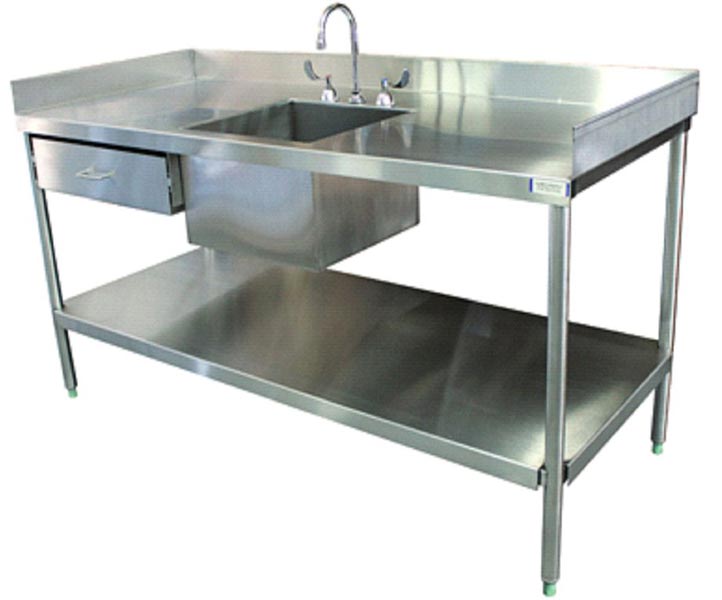 Stainless Steel Laboratory Round Legs Sink Table