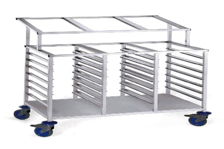 Stainless Steel Rack Trolley with Cutlery Stand