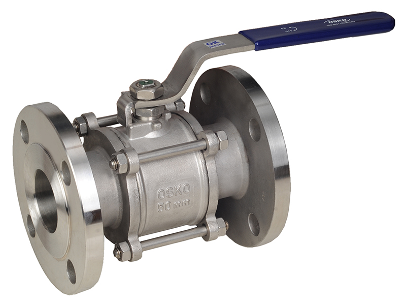 Investment Casted Three Piece Flanged End Ball Valve 01