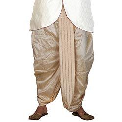 Beige Art Dupion Silk Dhoti