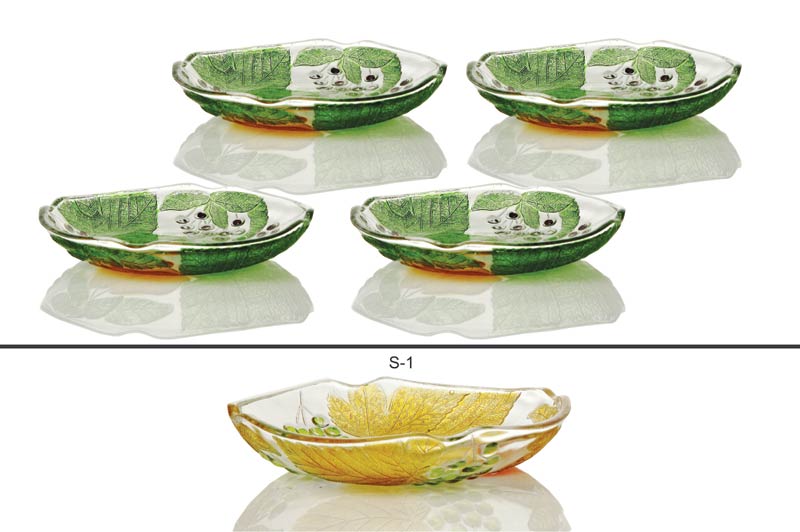 4 Piece Glass Snack Plate Set