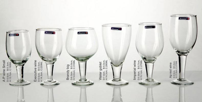 6 Pieces Glass Plain Wine Tumbler