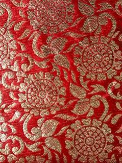 Red Rinku Jacquard Fabric