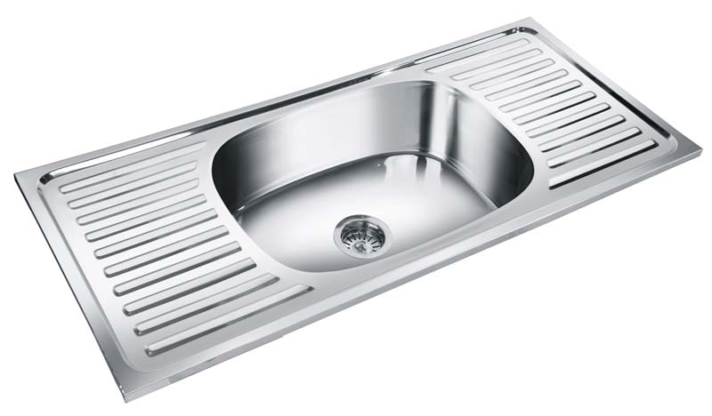 Single Bowl Kitchen Sink with Drainboard 06