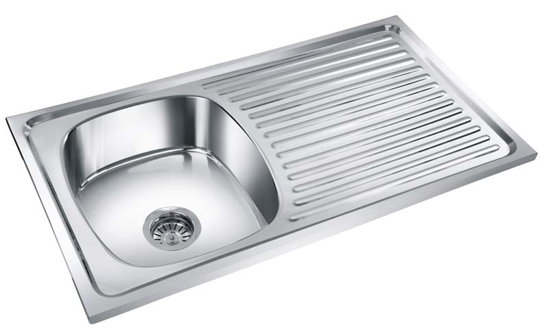 Single Bowl Kitchen Sink with Drainboard