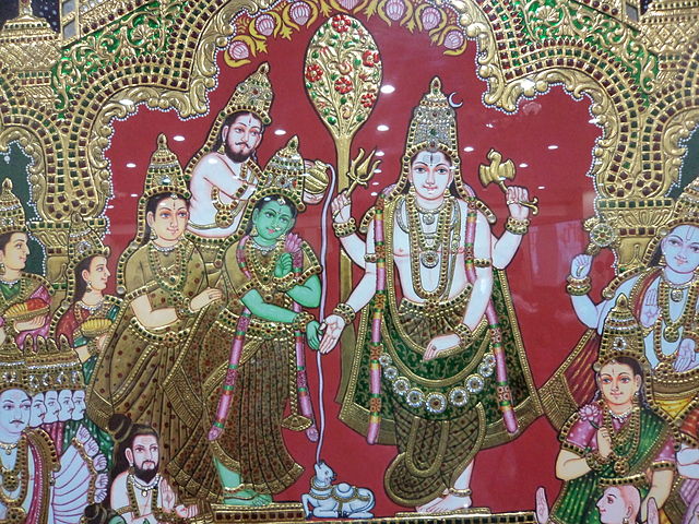 Girija Kalyanam Tanjore Painting (10866)