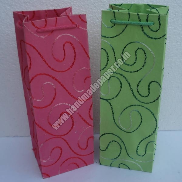 Handmade Paper Wine Bottle Bags