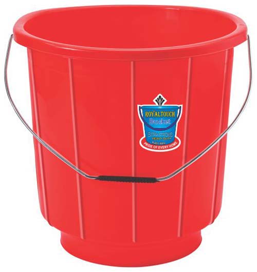 201 Red Plastic Striped Bucket