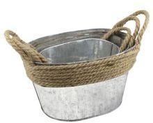 Metal Iron Storage Basket Rope