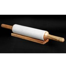 Marble Rolling Pin With Wood Stand