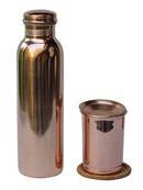 Copper Water Bottle With Matching Glass