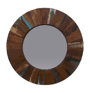 Wood Round Mirror Frame