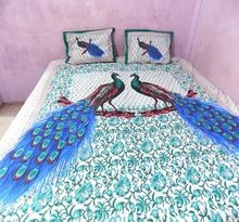 printed king size bedsheet with two pillow cover