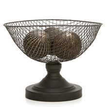 Wire Mesh Decorative Pedestal Basket