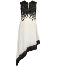 White and black embroidered Tunic top