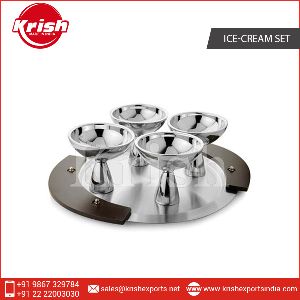 stainless steel ice cream set