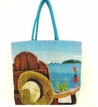 Large heavy Jute beach bag