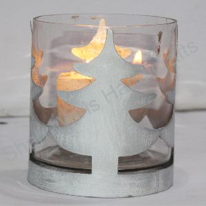 DECORATIVE PILLAR TREE CUT VOTIVE HOLDERS