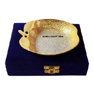 Apple silver gold plated bowl