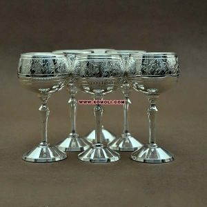 Hand crafted silver shot glasses