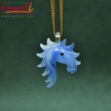 horse head glass pendant