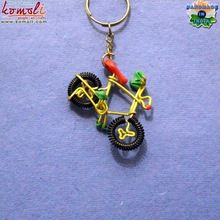 Metal wire bicycle key chain